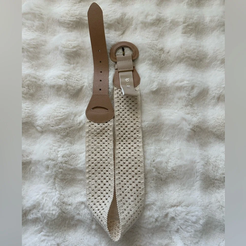Lp brue Women’s Boho Femenine Romantic Ivory Braided/Knit Stretch Belt. М